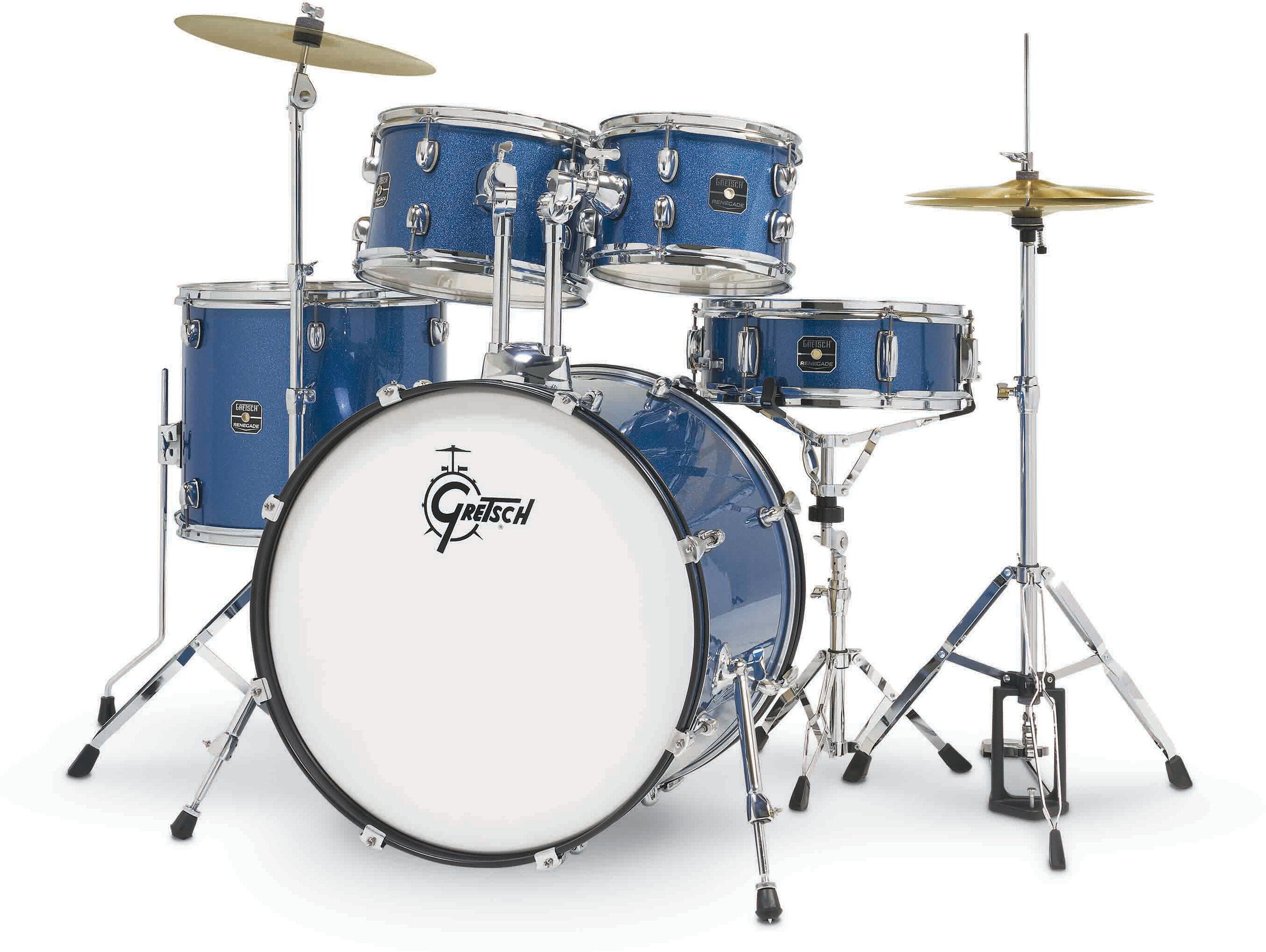 Gretsch Renegade 5Pc Complete Drum Set Blue Spkl -  RGE625BS