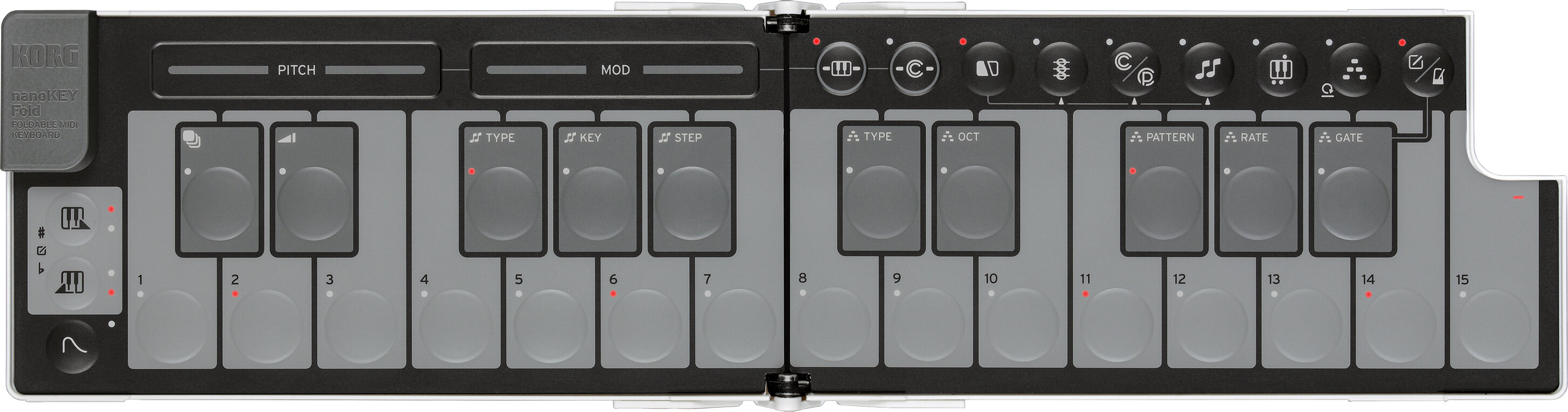 Korg NanokeyFold Foldable MIDI keyboard in White