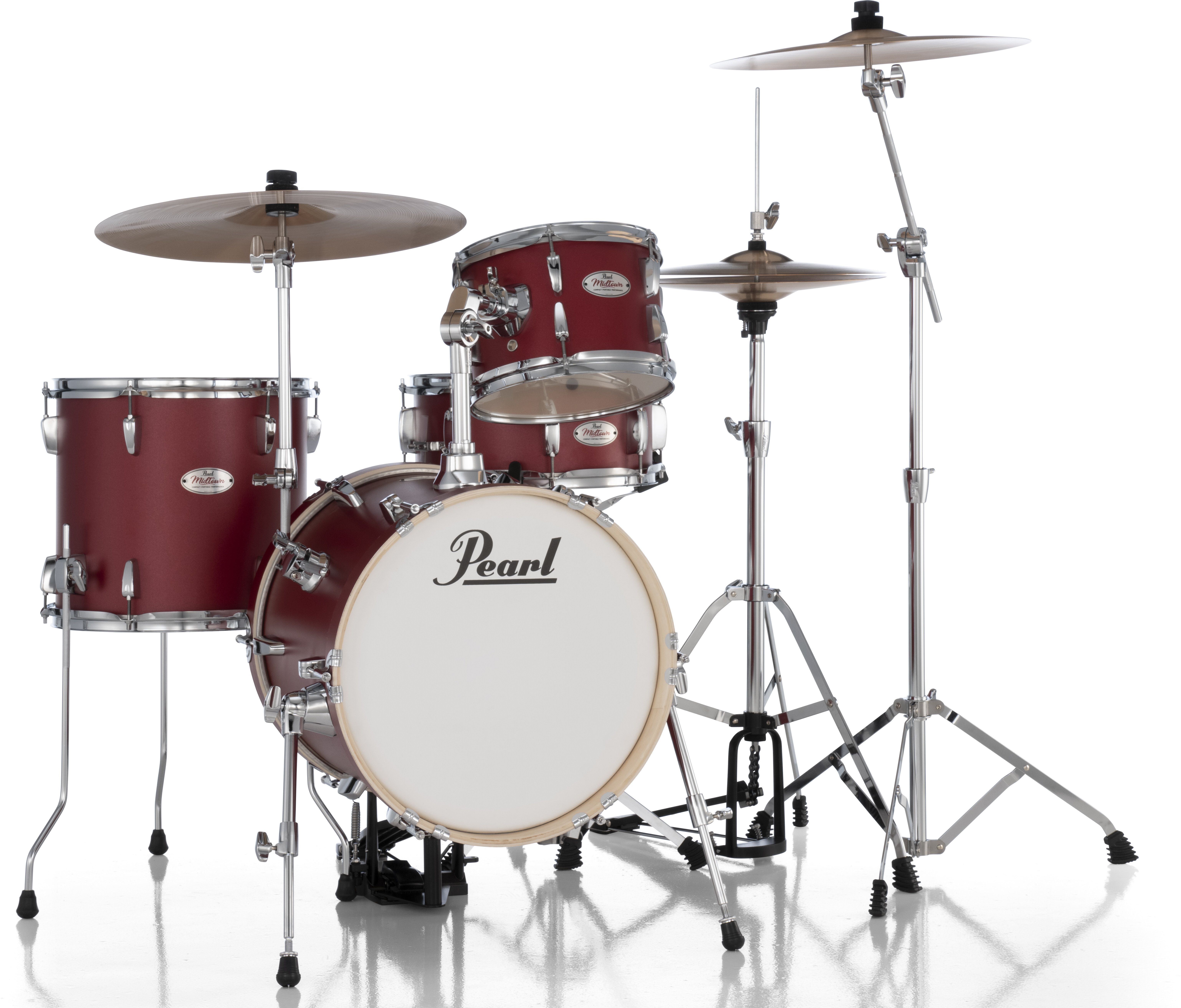 Pearl Midtown 4Pc Drums 16 Bd w/Hardware Matte Red -  MT564/C747