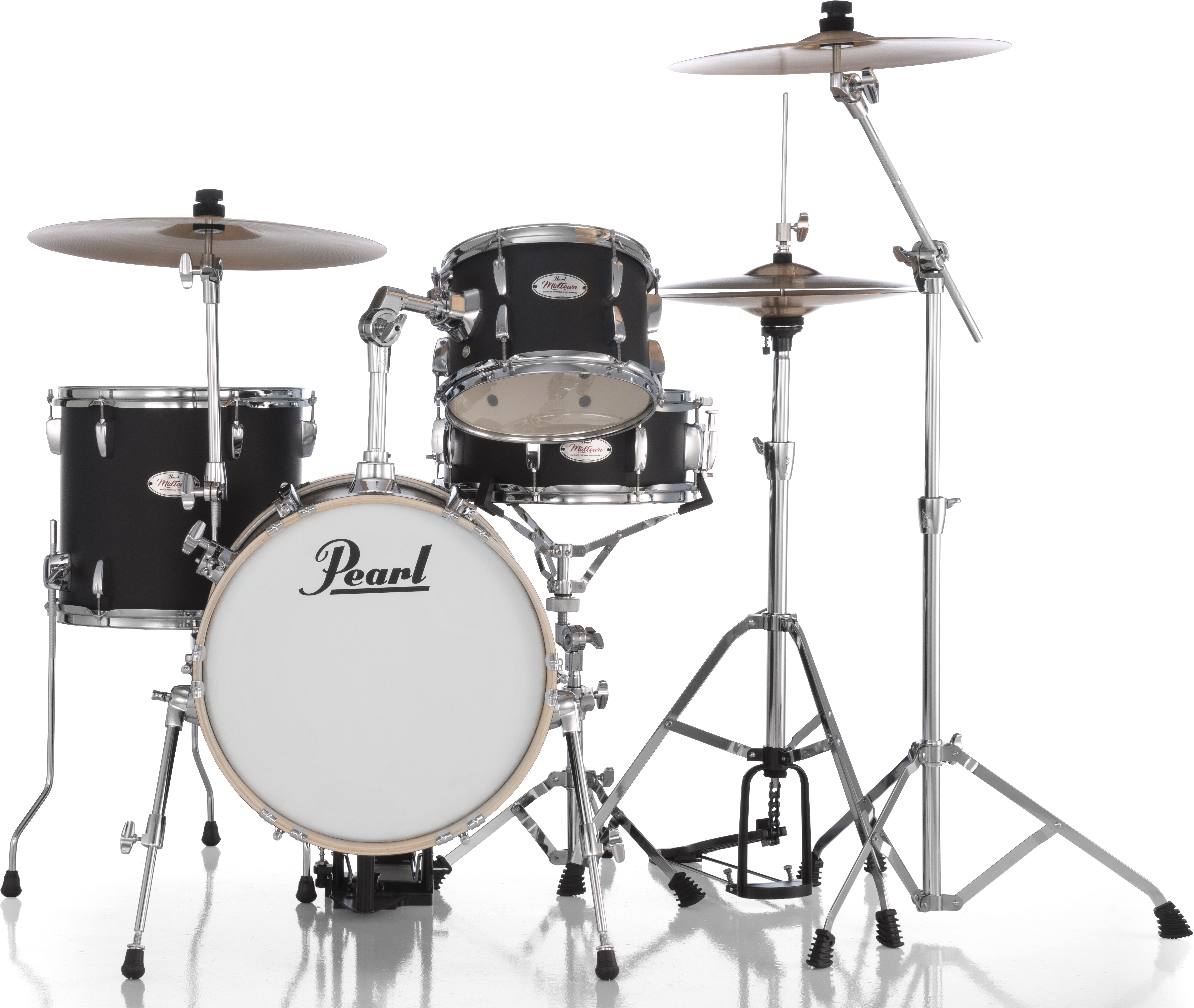 Pearl Midtown 4Pc Drums 16 Bd w/Hardware Asph Blk -  MT564/C752