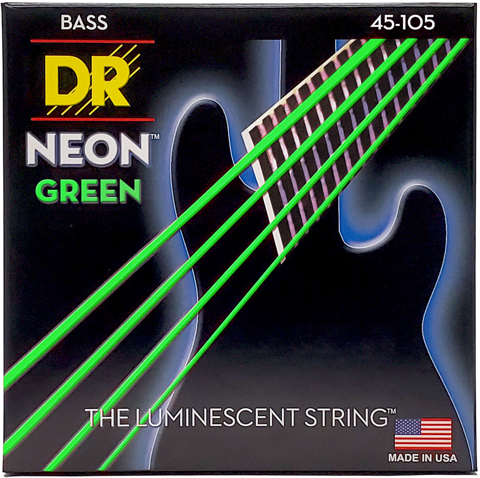 DR Strings NEON HiDef Green Bass NGB-45