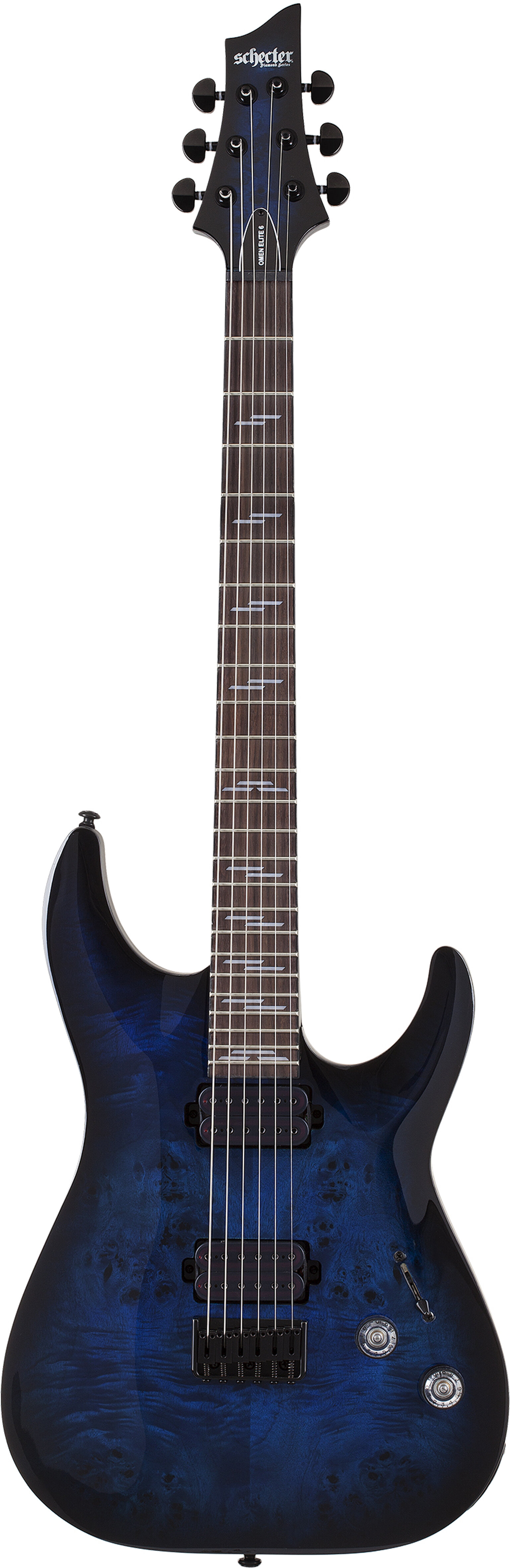 Schecter Omen Elite-6 EG See Thru Blue Burst -  2452