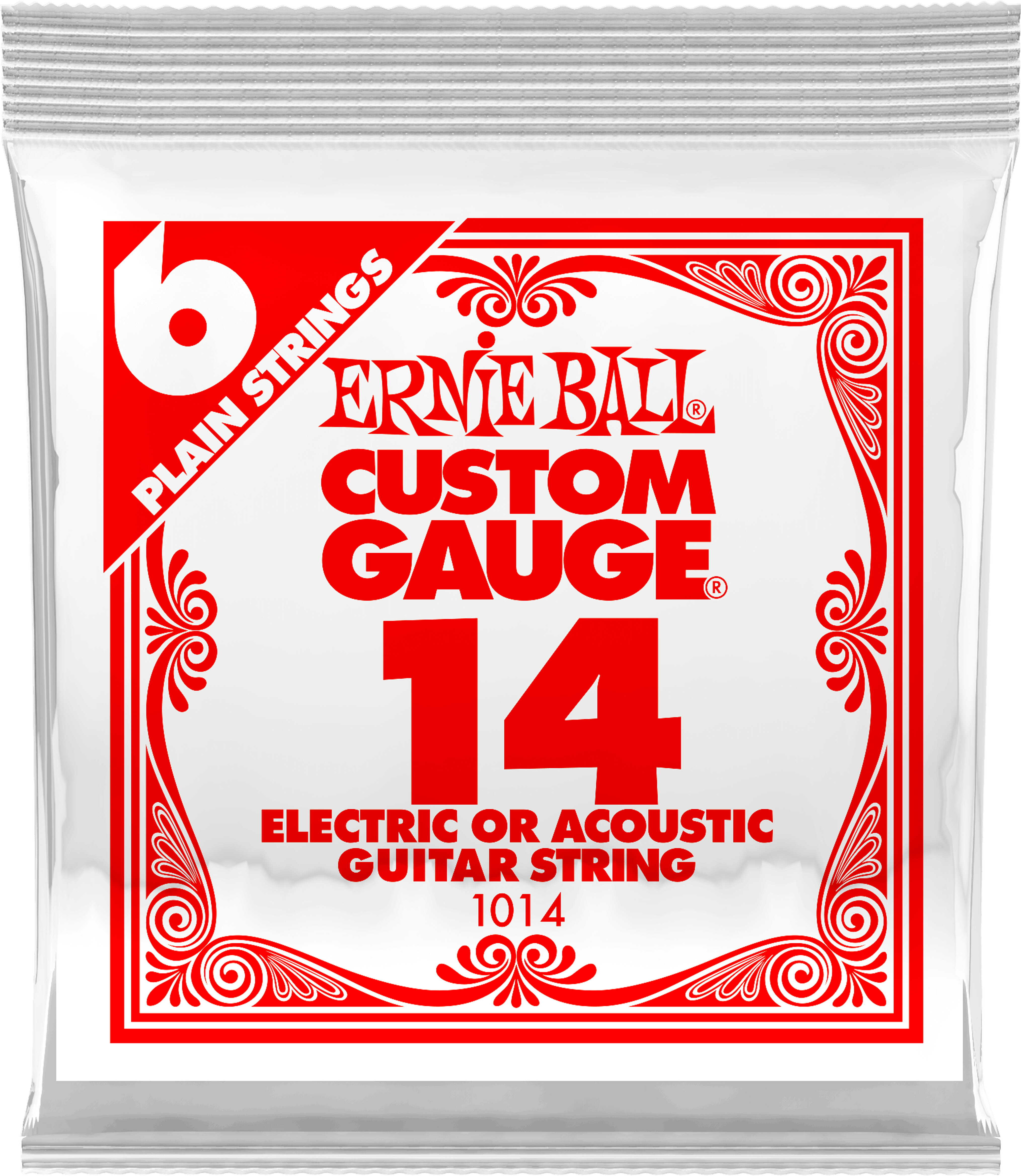 Plain Steel Guitar String 6 Pack - Ernie Ball P01014