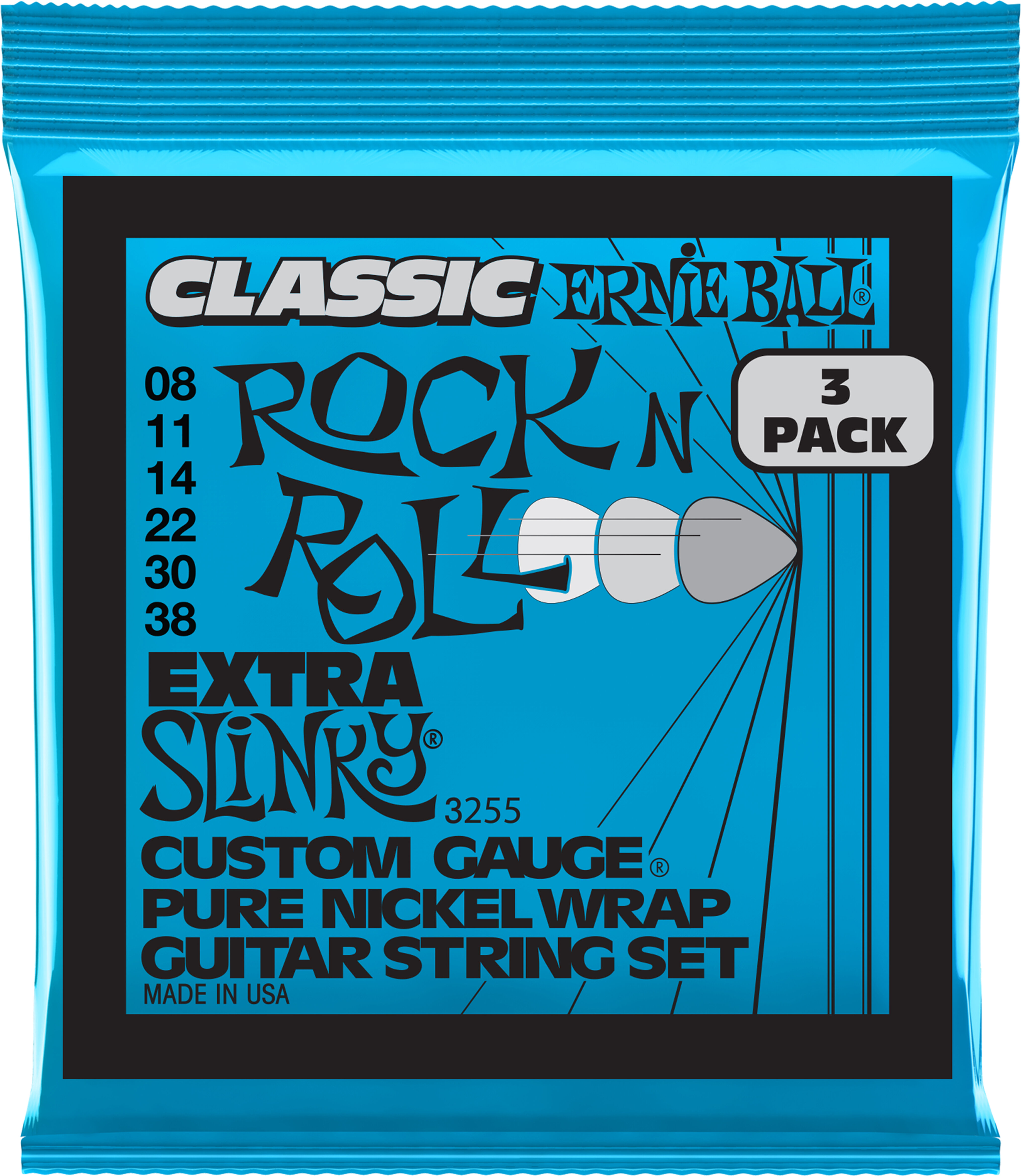 Ernie Ball P03255 Pure Nickel Strings 3pk
