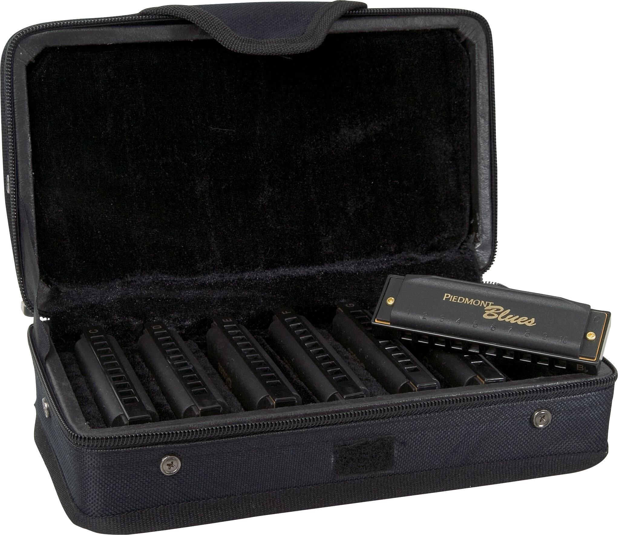 Hohner Piedmont Blues 7 Harmonica Pack with Case