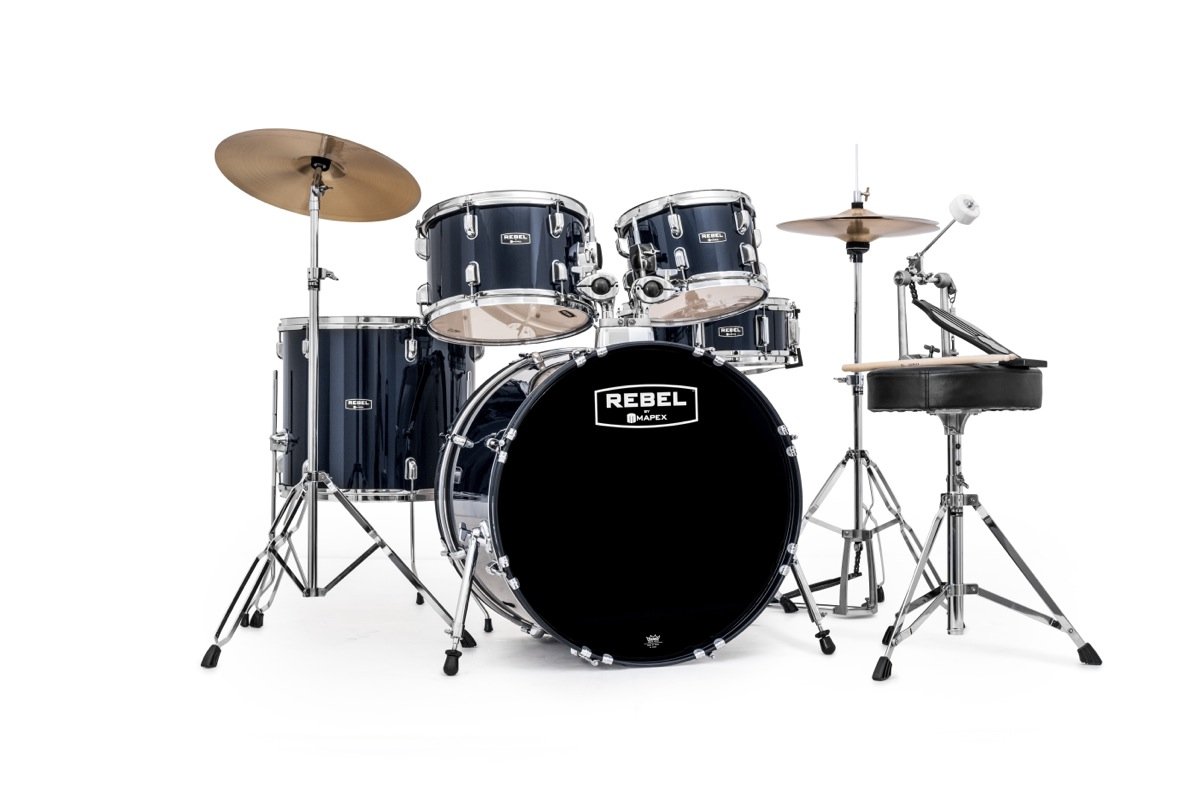 Mapex Rebel Complete 5Pc Drum Set Royal Blue