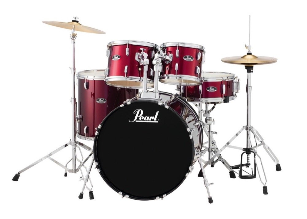 Pearl Roadshow 5 Pc Complete Drumset Wine Red