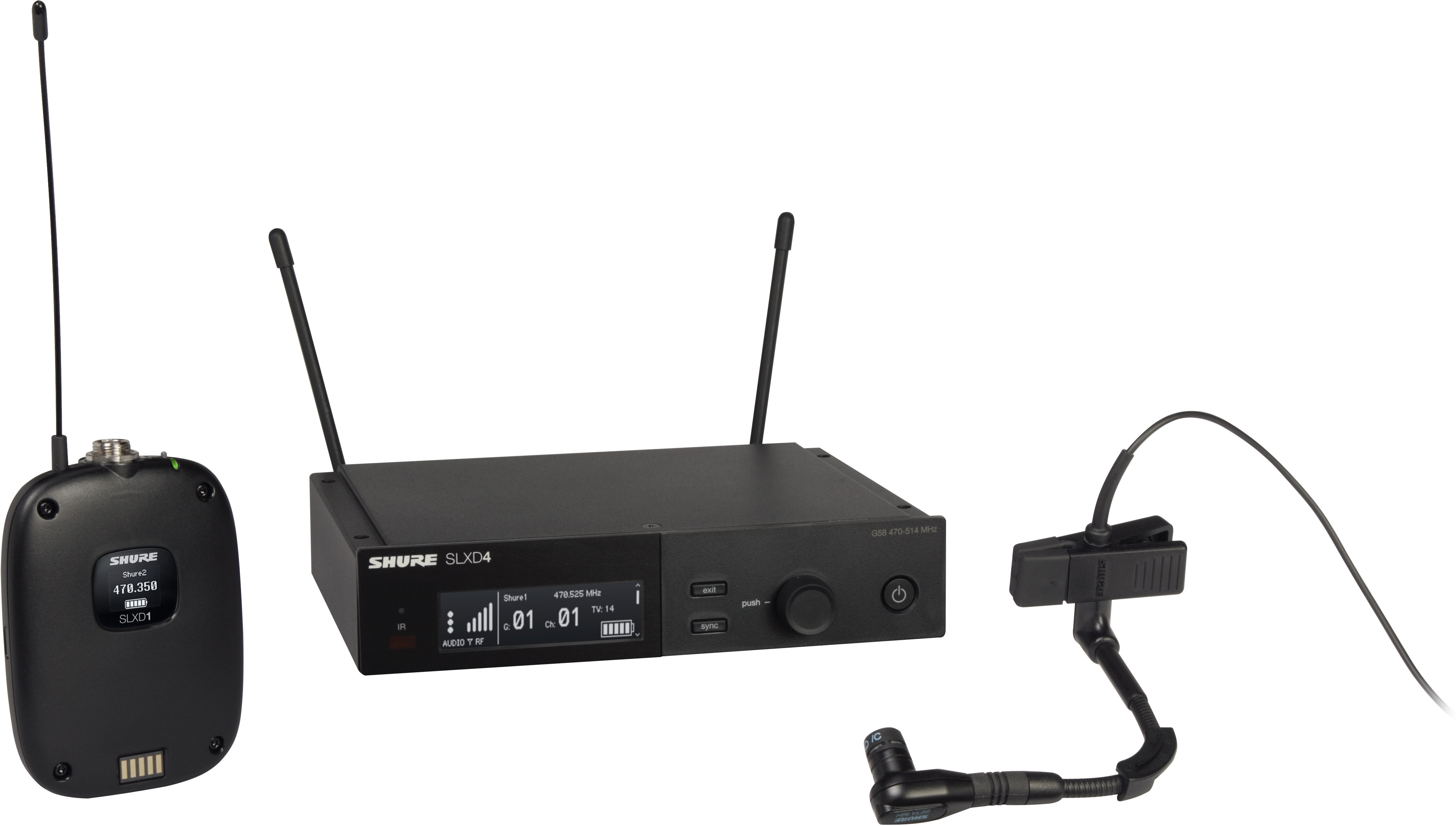 SLXD Instrument Wireless Sys - Shure SLXD14/98H-G58