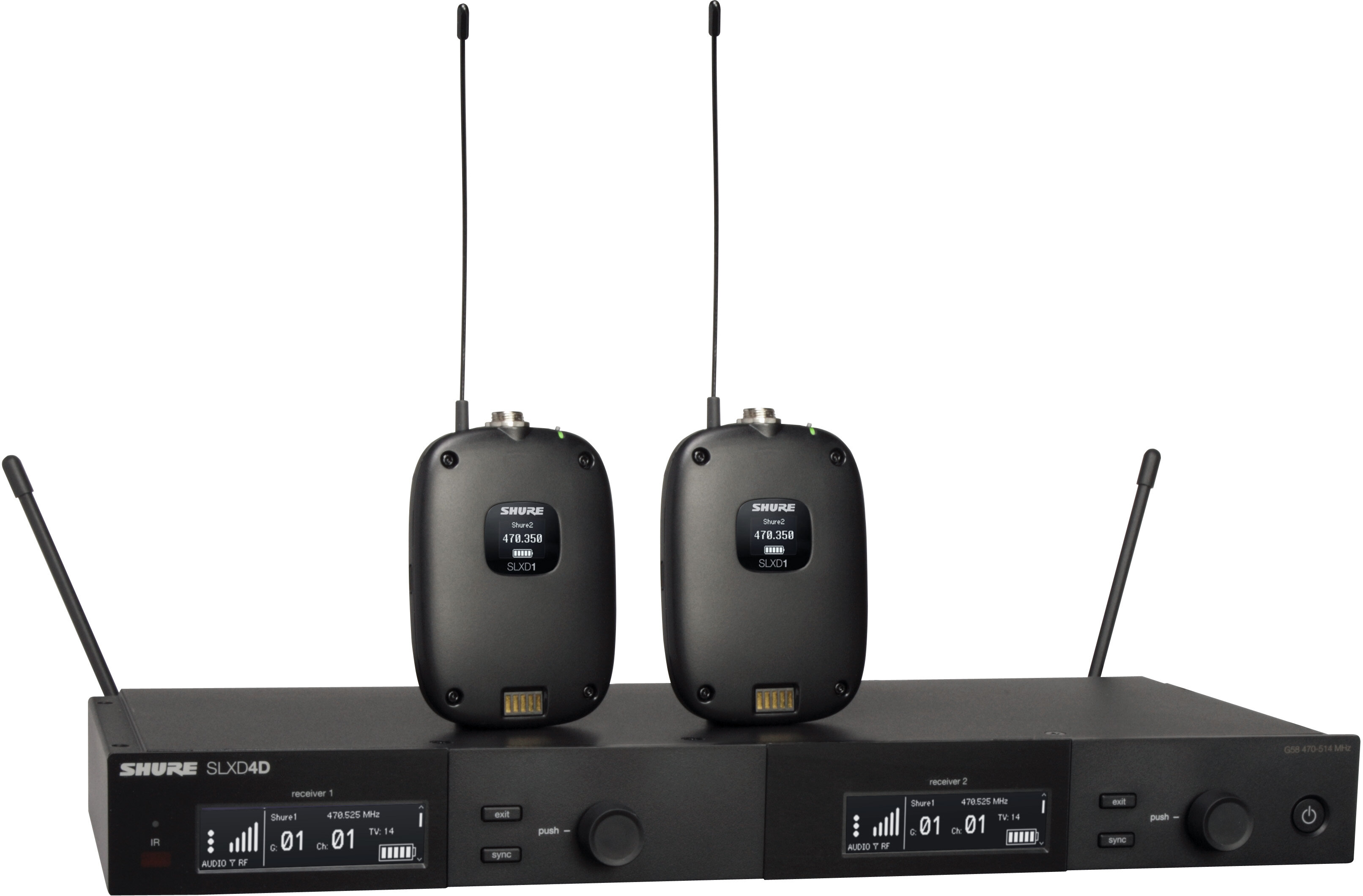 Shure SLXD14DG58 SLXD Dual Channel Guitar Wireless -  SLXD14D-G58