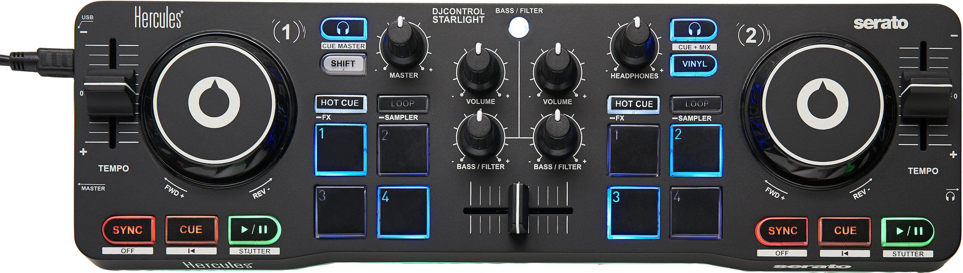 Hercules DJ Control Starlight DJ Controller -  AMS-DJCONTROL-STAR