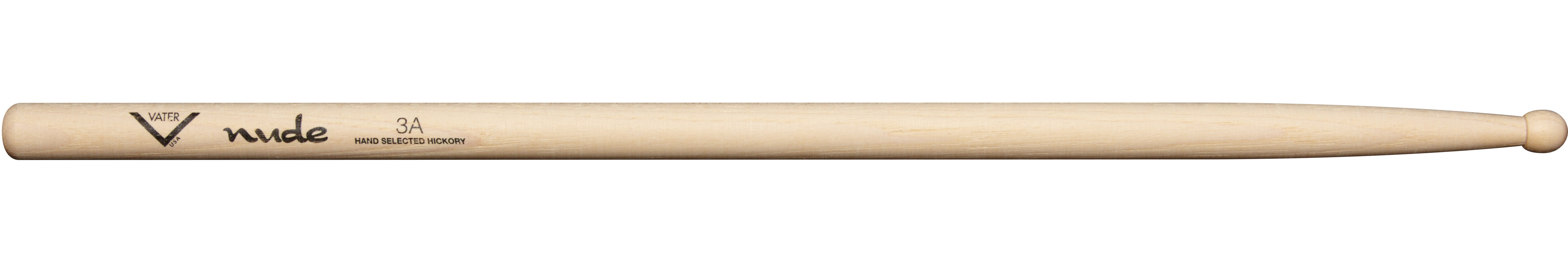 Vater Nude 3A Hickory Wood Tip Drumsticks Pair