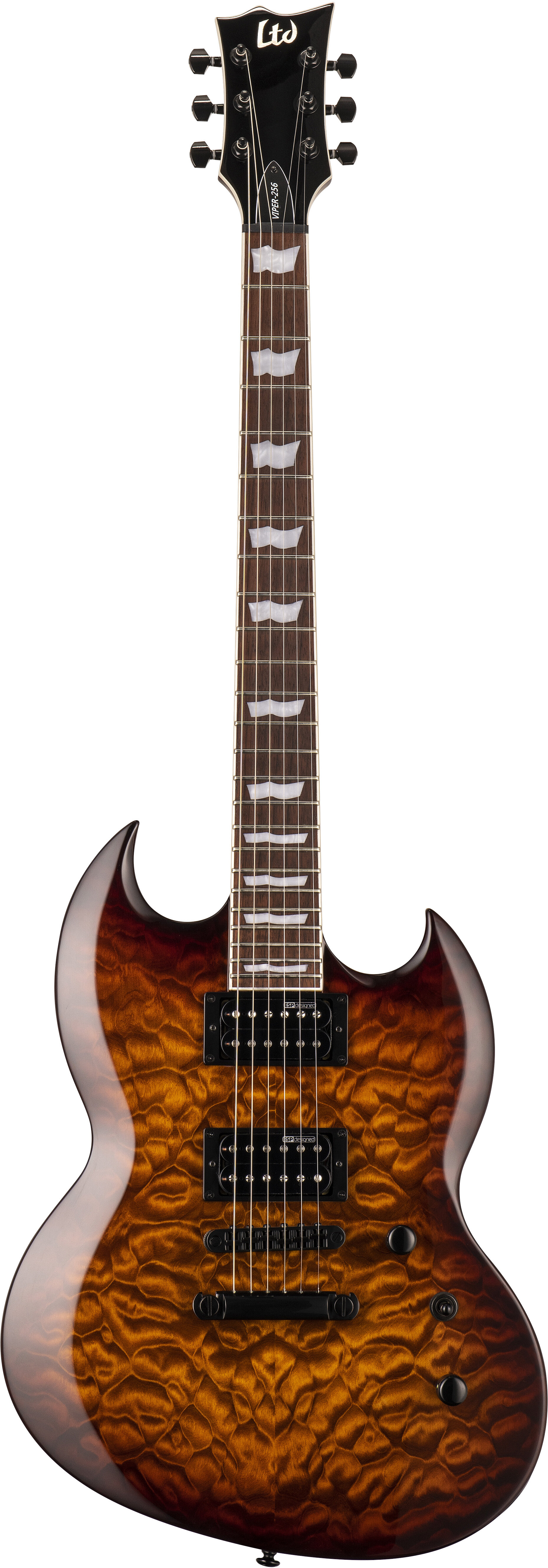 ESP LTD Viper 256QM Electric Guitar Dark Brown SB -  LVIPER256QMDBSB