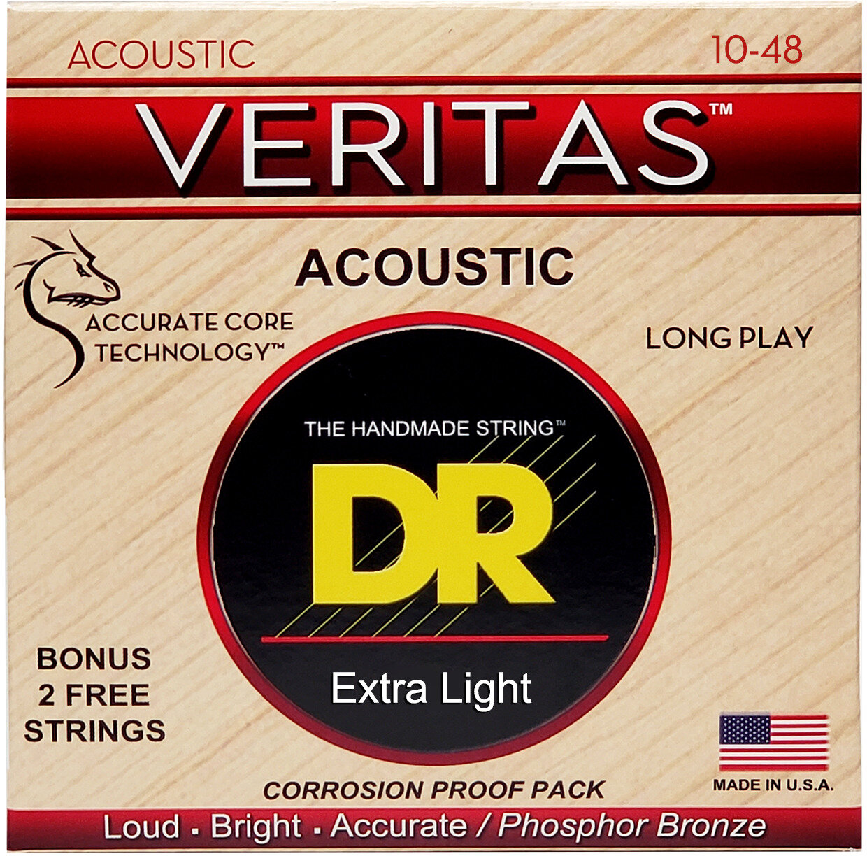 DR Strings VTA10 Veritas Ac Guitar String XLight
