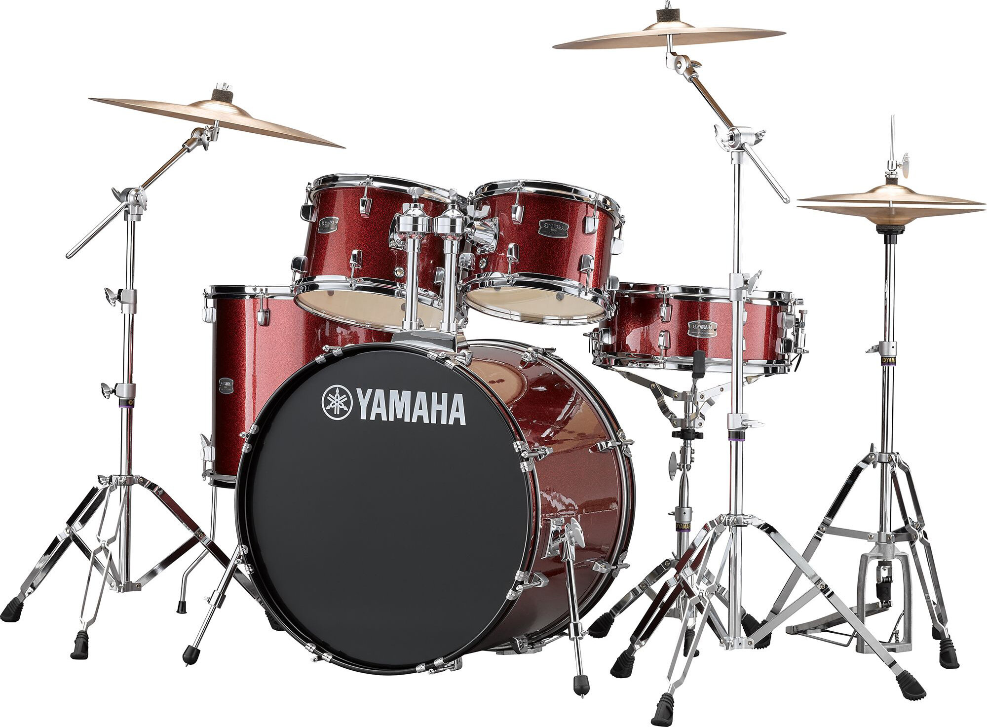 Yamaha Rydeen 5Pc Shell Kit Drums Burgundy Glitter