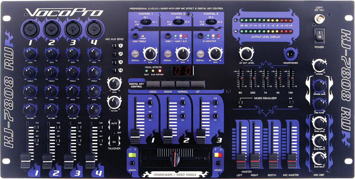 VocoPro KJ7808RV KJDJVJ Mixer DSP Dig Key Cntrl